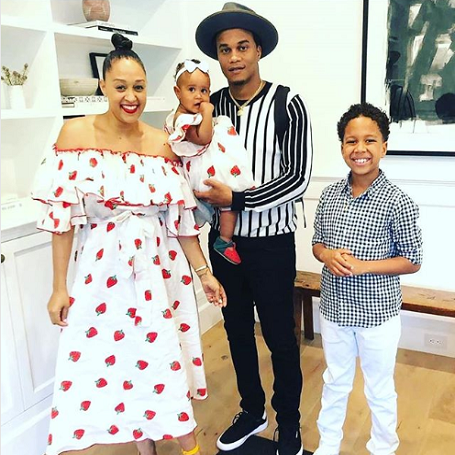 Cory Hardrict with his wife Tia Mowry and his children.